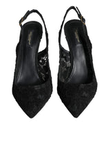 Black Taormina Lace Bellucci Slingbacks Shoes