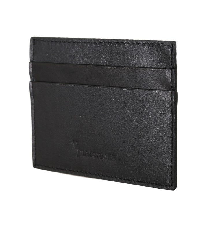 Portefeuille pour hommes en cuir noir exquis