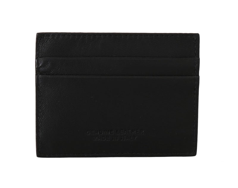 Portefeuille pour hommes en cuir noir exquis