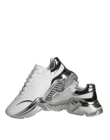 White Silver Daymaster Leather Sneakers Shoes