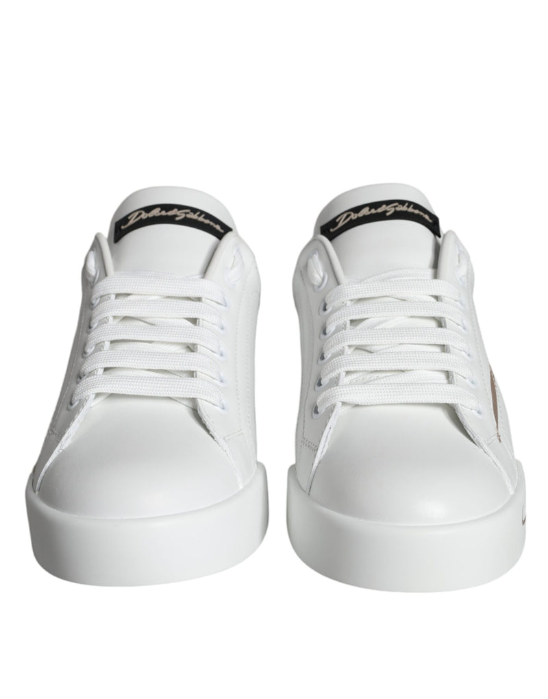 White Black Portofino Low Top Sneakers Shoes