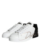 White Black Portofino Low Top Sneakers Shoes