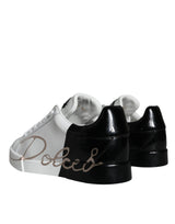 White Black Portofino Low Top Sneakers Shoes