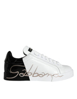 White Black Portofino Low Top Sneakers Shoes