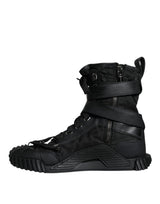 Black Nylon High Top Sorrento Sneakers Shoes