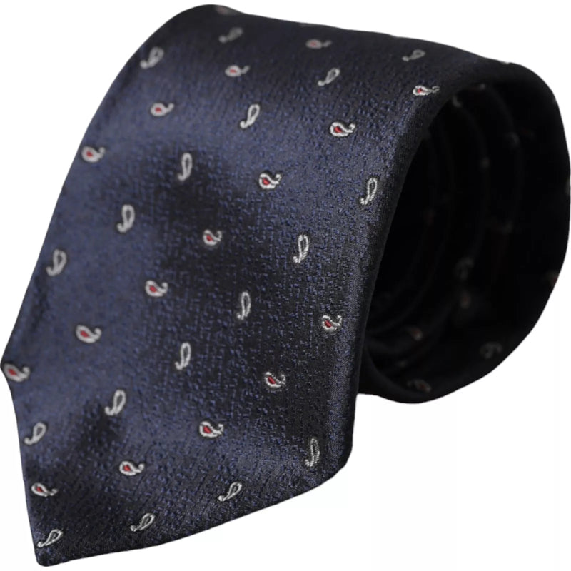 Dark Blue Fantasy 100% Silk Adjustable Men Tie