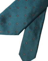 Green Patterned Silk Adjustable Men Tie