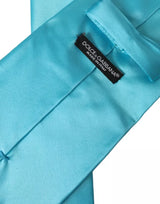 Light Blue Satin Silk Wide Adjustable Men Tie