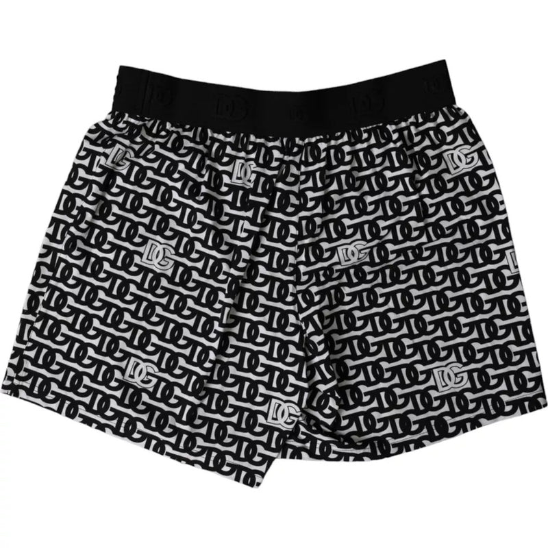 Black DG Logo Cotton Stretch Boxer Shorts Underwear