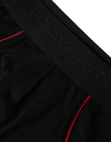 Black Logo Cotton Stretch Mid Slip Underwear