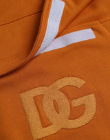 Orange Hooded Pullover Sweatshirt Sweater