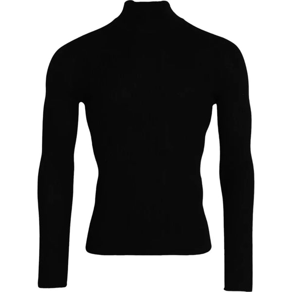 Black Wool Turtleneck Long Sleeves Sweater