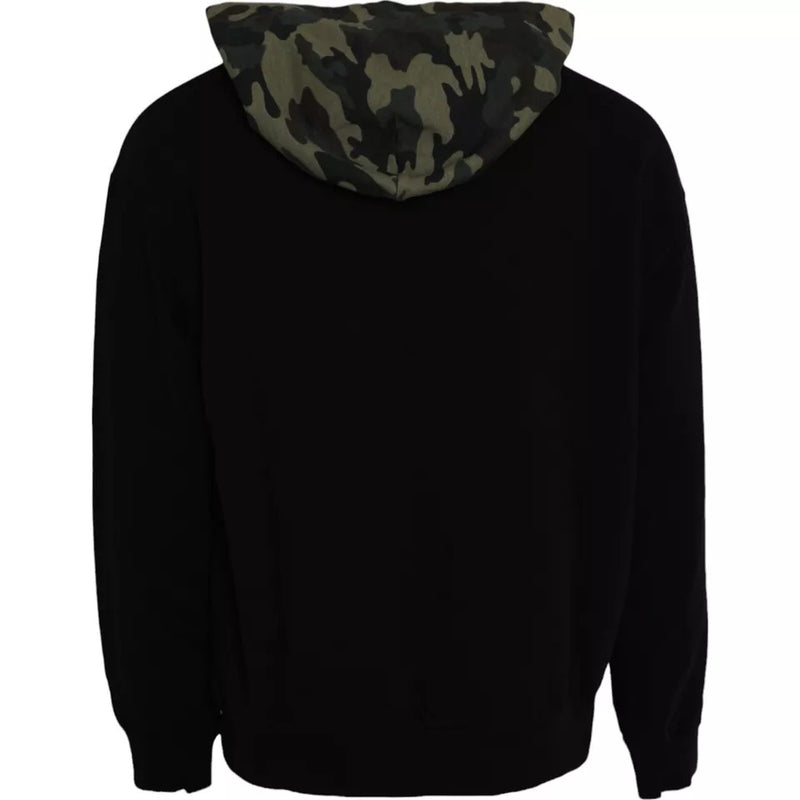 Black Camouflage Hooded Sweatshirt Sweater