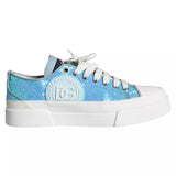 Blue White Sequined Low Top Sneakers Shoes