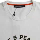 White Love & Peace Cotton Round Neck T-shirt