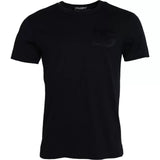 Black Logo Round Neck Short Sleeves T-shirt