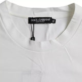 White Logo Round Neck Short Sleeves T-shirt