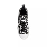 Black White Canvas Low Top Sneakers Men Shoes