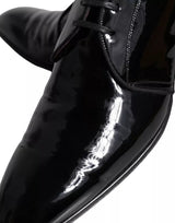 Black Patent Leather Derby Men Dress Shoes