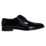 Black Calfskin Leather Derby Men Dress Shoes