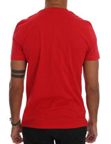 Chic Red 'Riders' Motiv Crewneck T -Shirt