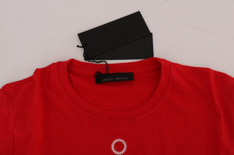 Chic Red "Riders" Motive Crewneck T -tee