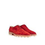 Red Suede Flat Shoe