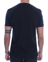 Camiseta de cuello tripulado negro elegante con motivo 'Riders'