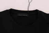 Chic Black Crewneck T -tee con motivo "Riders"