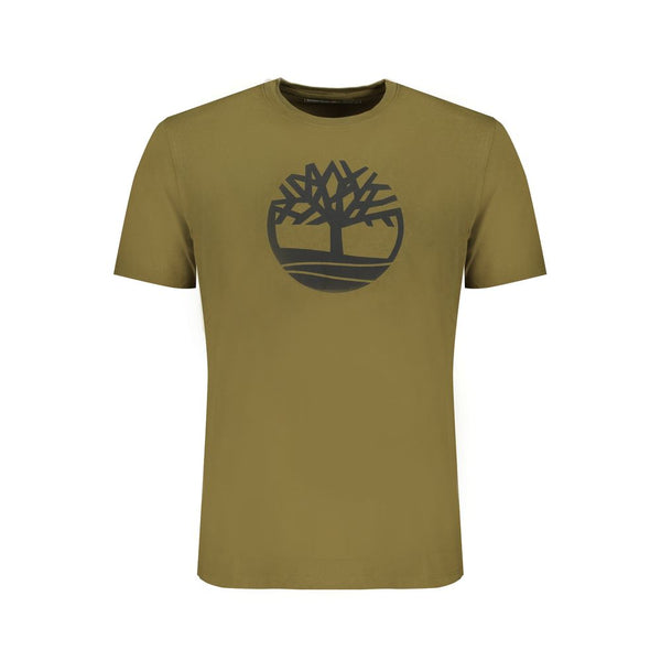 Green Cotton Men T-Shirt