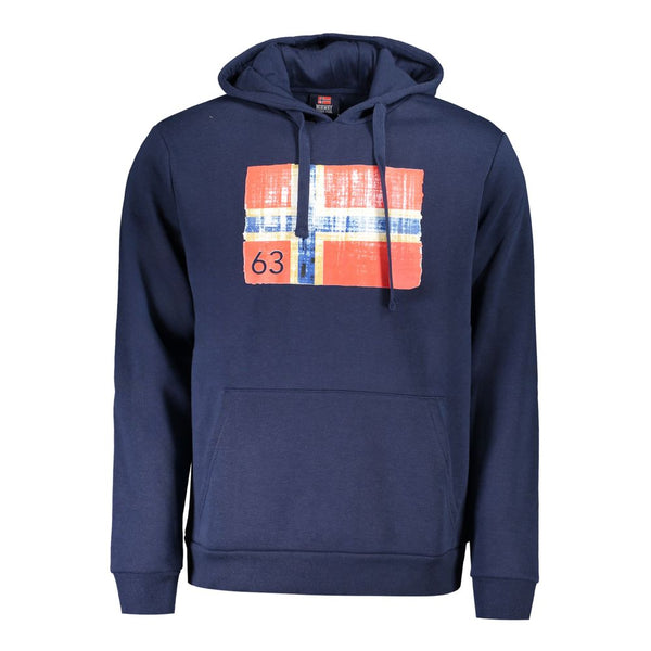 Blue Cotton Mens Hoodie