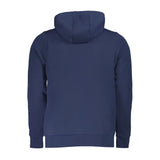 Blue Cotton Men Hooded Sweater