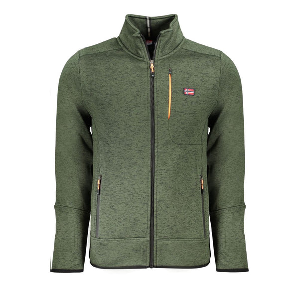 Green Polyester Men Sweater