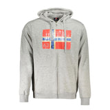 Gray Cotton Men Sweater with Hood