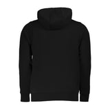 Black Cotton Men Hooded Sweater