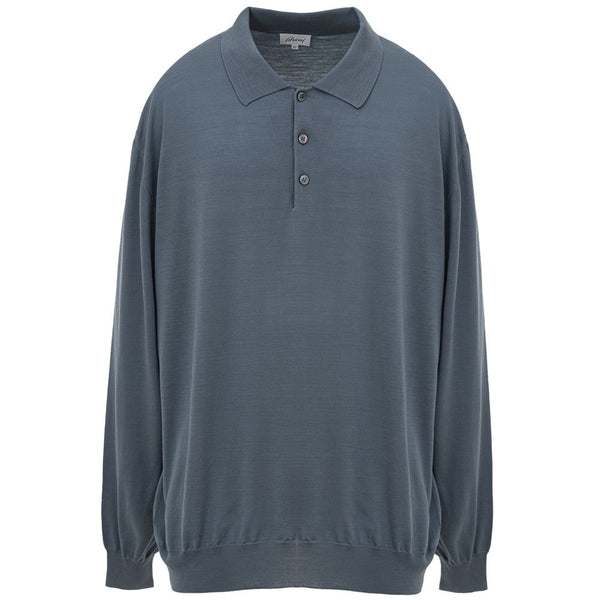 Gray Wool Polo Shirt