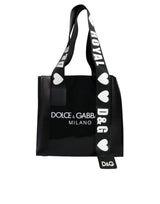 Black Street Logo Print PVC Shopping Tote Bag