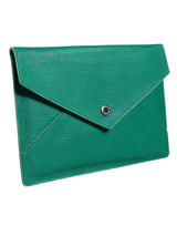 Green Leather Handbag Clutch Mini Purse Pouch Tablet Case