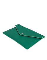 Green Leather Handbag Clutch Mini Purse Pouch Tablet Case