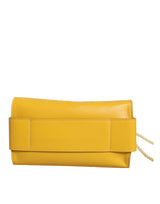 Yellow Leather Shoulder Strap Top Handle Bag