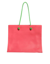 Pink Leather Weekend Wednesday Shopping Tote Bag