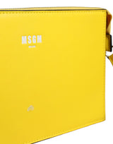 Yellow Leather Logo Crossbody Sling Shoulder Bag