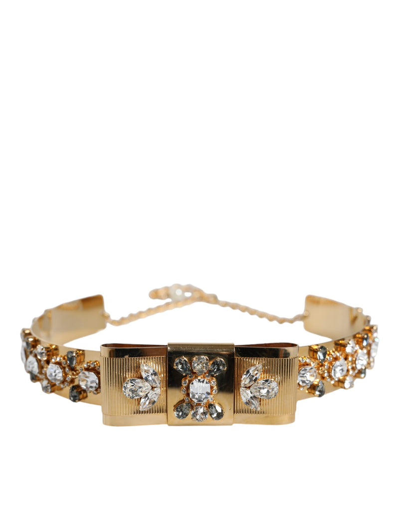 Gold Tone Crystal Embellished Women Waist Chain Belt