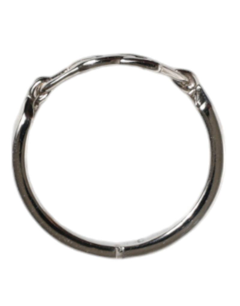 Silver Tone Brass Anello DG Round Bangle Bracelet