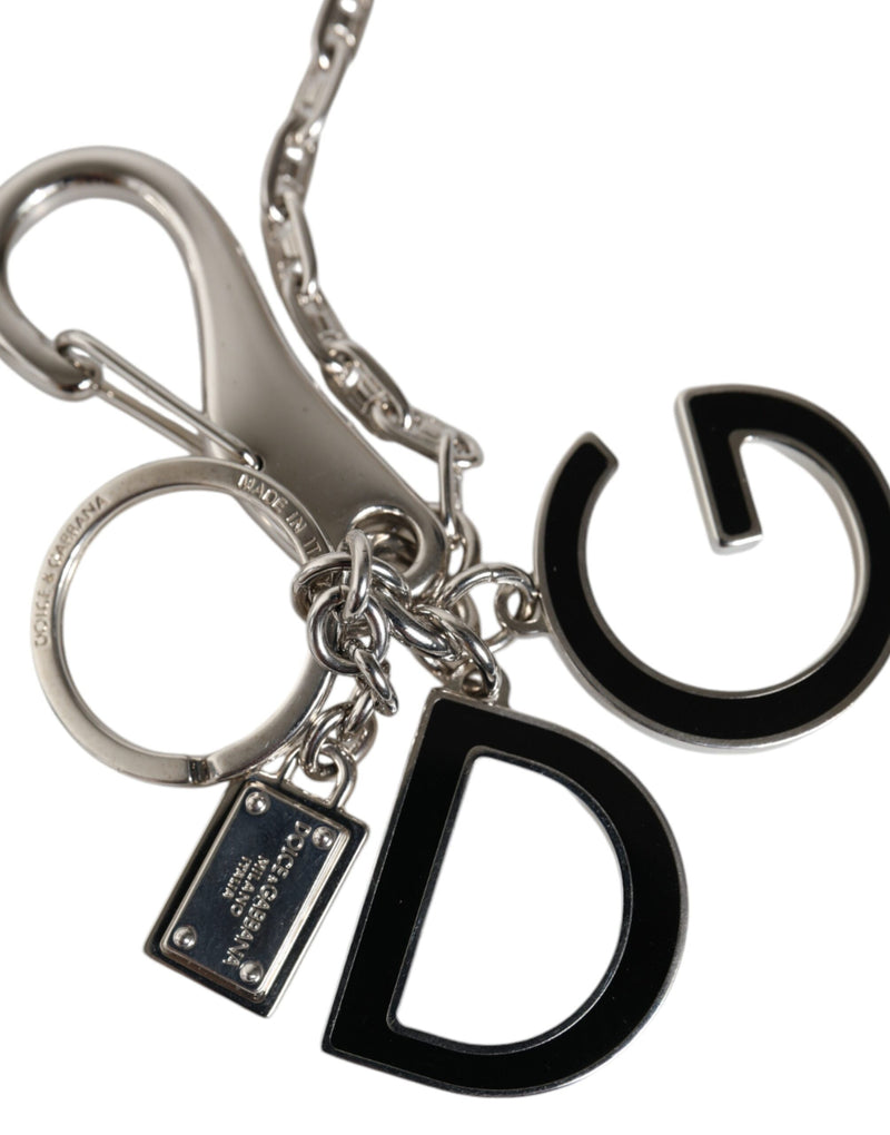 Silver Tone Metal DG Logo Link Chain Keychain Keyring