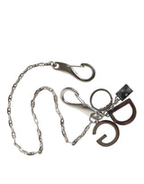 Silver Tone Metal DG Logo Link Chain Keychain Keyring