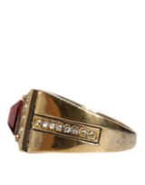 Gold Plated 925 Silver Red Crystal Ring