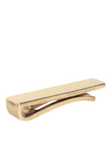 Gold Tone Brass Logo Branded Men Tie Clip Bar