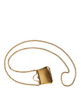 Gold Brass Chain Sicily Micro Bag Pendant Necklace