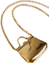 Gold Brass Chain Sicily Micro Bag Pendant Necklace